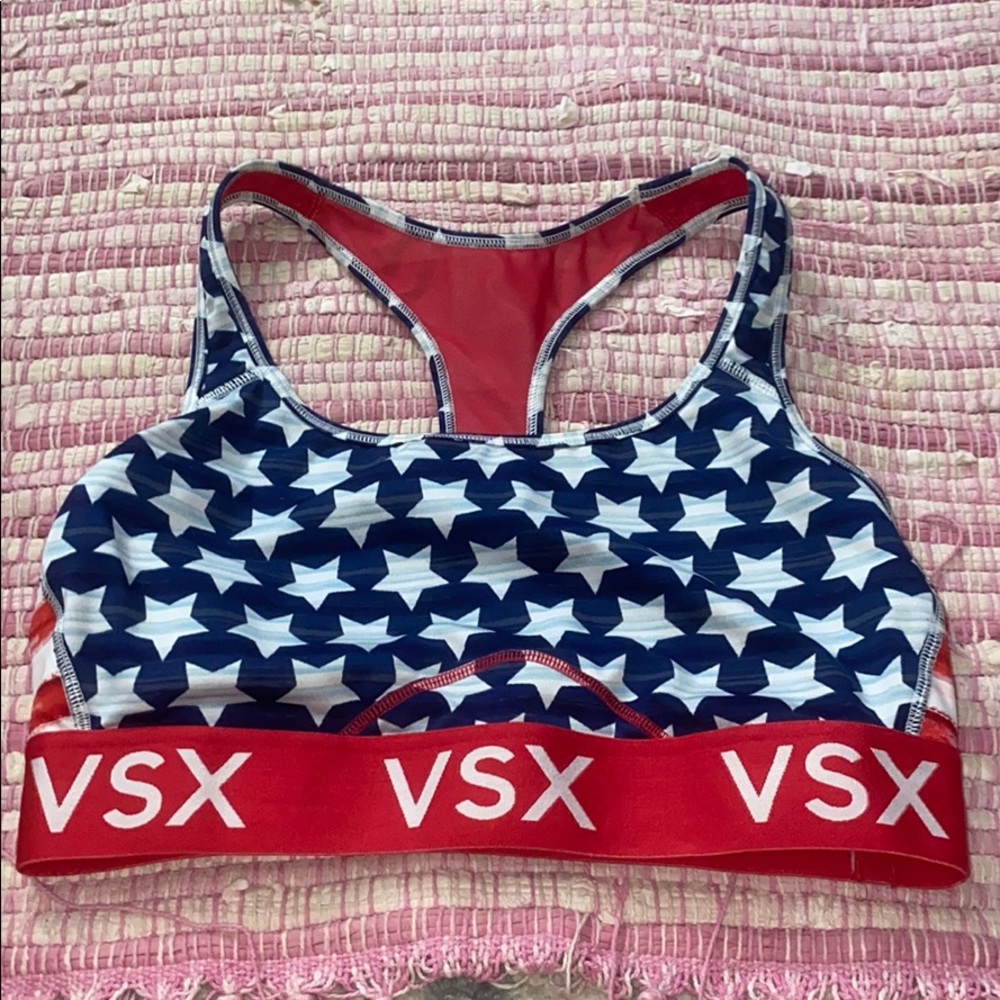 VSX American flag sports bra